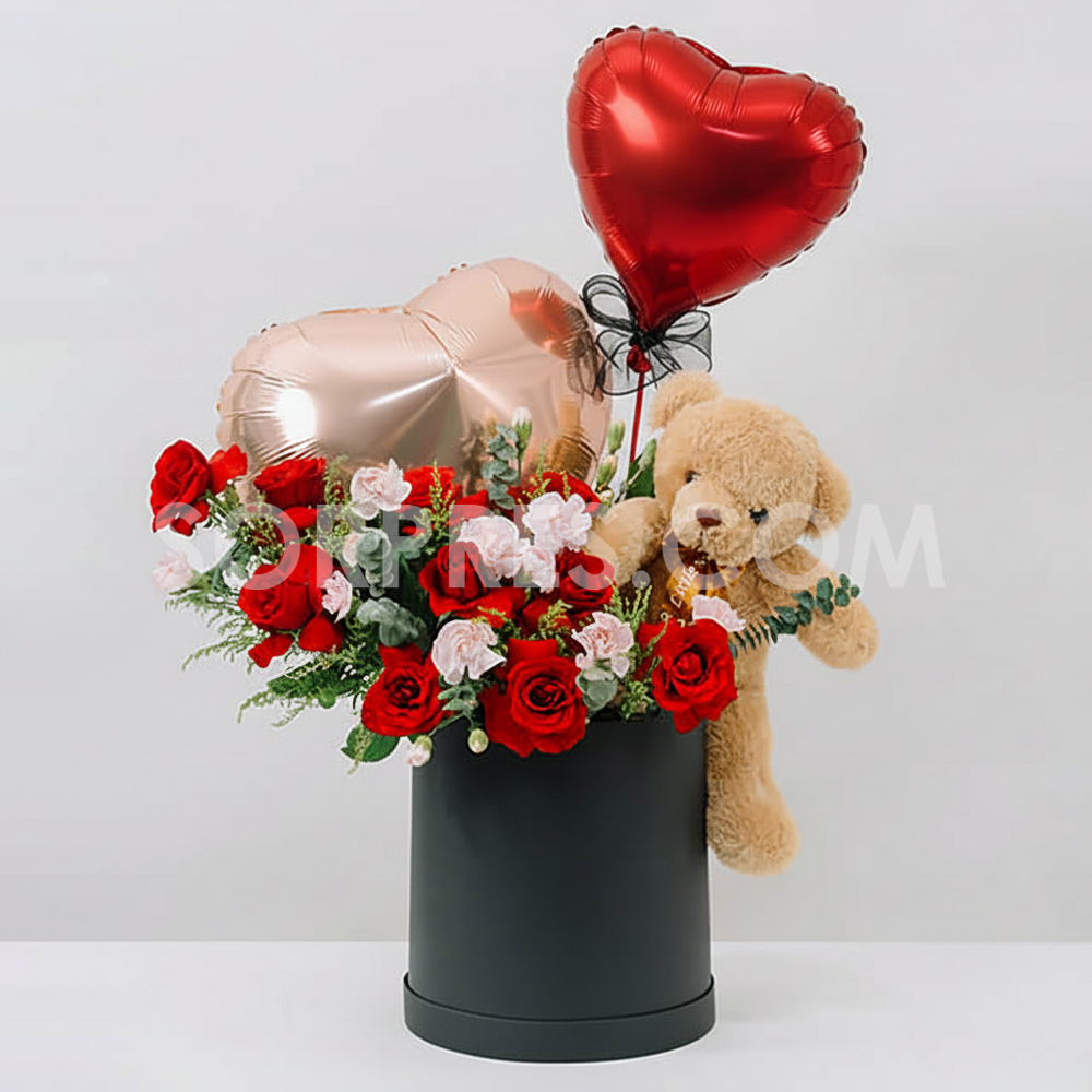 Rosas con claveles y amor